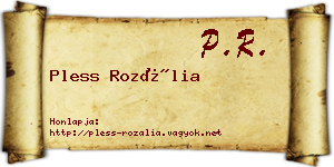 Pless Rozália névjegykártya