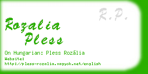 rozalia pless business card